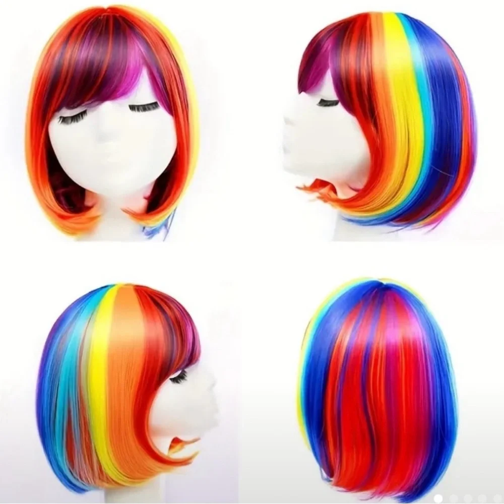 Wig, Red, Blue, Yellow & More Colors, Make a Bold New Look, NEW